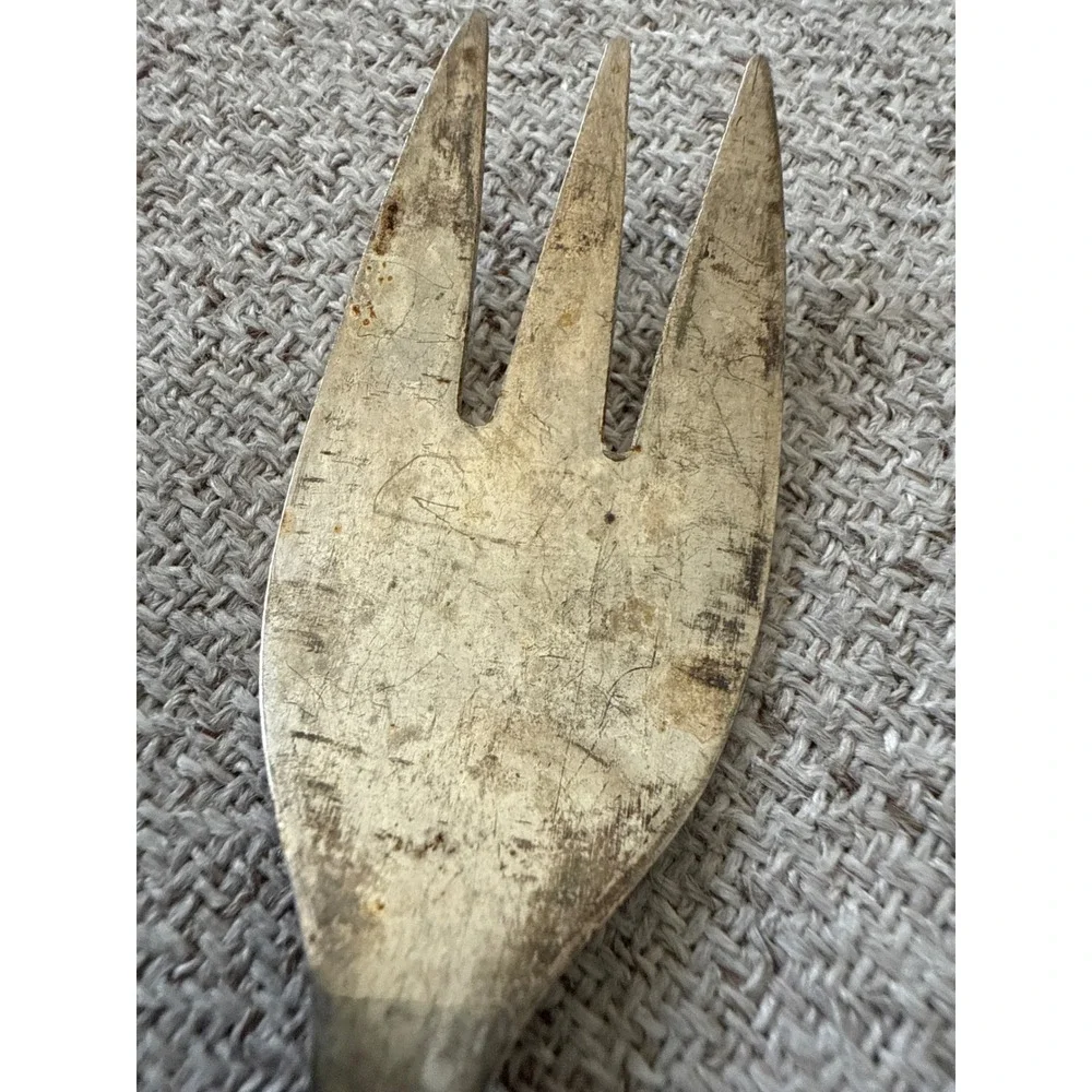 Italian Olive Fork‎ Silverplate Cocktail set of 3 Pickle Fork Italy Patina